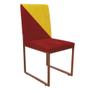 Imagem de Kit 07 Cadeira Office Stan Duo Sala de Jantar Industrial Ferro Bronze Sintético Vermelho e Amarelo - Ahz Móveis