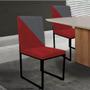 Imagem de Kit 07 Cadeira Office Stan Duo Sala de Jantar Industrial Ferro Preto Sintético Vermelho e Cinza - Ahz Móveis