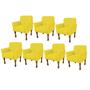 Imagem de Kit 07 Poltrona Cadeira Decorativa  Mona com Strass Sala de Estar Recepção Escritório material sintético Amarelo - Damaffê Móveis