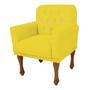 Imagem de Kit 07 Poltrona Cadeira Decorativa  Mona com Strass Sala de Estar Recepção Escritório material sintético Amarelo - Damaffê Móveis
