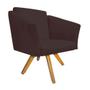 Imagem de Kit 07 Poltrona Cadeira Decorativa  Win Base Giratória Sala de Estar Recepção Escritório Suede Marrom - Damaffê Móveis