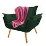 Imagem de Kit 07 Poltronas Fatte Premium Luxo com Manta Soft Microfibra Rosa Suede Verde Musgo - Ahazzo Móveis