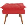 Imagem de Kit 07 Puff Opala decorativo  Pés em Madeira Sala de Estar Recepção Consultório Suede Vermelho - Damaffê Móveis