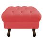 Imagem de Kit 07 Puff Retrô Capitonê Decorativo  Pé em Madeira Sala de Estar Recepção Escritório Suede Vermelho - Damaffê Móveis