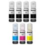 Imagem de Kit 07 Refil de Tinta compatível T544 para impressora L3250, L3210, L5290, L5592, L3150, L3110, L5190