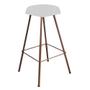 Imagem de Kit 08 Banqueta Alta Lari Eiffel Hexágono Bancada Bar Balcão Bistrô Ferro Bronze material sintético Branco - Ahz Móveis