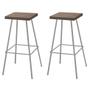 Imagem de Kit 08 Banquetas Alta Eliza 75cm Industrial Para Cozinha Ferro Prata 100% MDF Rústico - Ahz Móveis