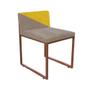 Imagem de Kit 08 Cadeira Office Lee Duo Sala de Jantar Industrial Ferro Bronze Suede Bege e Amarelo - Ahz Móveis