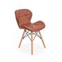 Imagem de Kit 08 Cadeiras Charles Eames Eiffel Slim Wood Estofada - Marrom