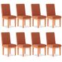 Imagem de Kit 08 Cadeiras de Cozinha Alice Para Mesa de Jantar Suede Terracota - Madeira Prima Deccor