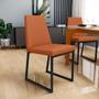 Imagem de Kit 08 Cadeiras Decorativas Estofada Para Sala de Jantar Dafne L02 Tecido Terracota -LyamDecor