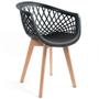 Imagem de Kit 08 Cadeiras Decorativas Para Sala de Jantar Madri Com Base de Madeira E01 Preto - Lyam Decor