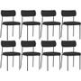 Imagem de Kit 08 Cadeiras Estofadas Para Sala De Jantar Melina L02 Suede Preto - Lyam Decor