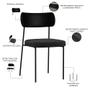 Imagem de Kit 08 Cadeiras Para Sala De Jantar Melina L02 material sintético Preto Linho Chumbo - Lyam Decor