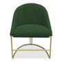 Imagem de Kit 08 Cadeiras Poltrona de Jantar Bela Suede Verde Base Metálica Industrial Dourado - Pallazio
