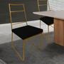 Imagem de Kit 08 Cadeiras Sala de Jantar Escritório Office Stark Industrial Ferro Dourado material sintético Preto - Ahz Móveis