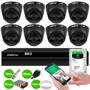 Imagem de Kit 08 Câmeras Intelbras VHD 1220 Dome Black Full HD 1080p Visão Noturna 20m + DVR Intelbras MHDX 1208 8 Canais Multi HD + HD  2TB