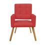 Imagem de Kit 08 Poltrona Cadeira Decorativa  Hit Pé Palito Sala de Estar Recepção Escritório Tecido Sintético Vermelho - KDAcanto Móveis
