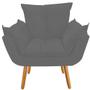 Imagem de Kit 08 Poltrona Cadeira Decorativa  Opala Sala de Estar Recepção Consultório Escritório material sintético Cinza - Damaffê Móveis