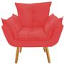 Imagem de Kit 08 Poltrona Cadeira Decorativa  Opala Sala de Estar Recepção Consultório Escritório Suede Vermelho - Damaffê Móveis