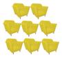 Imagem de Kit 08 Poltrona Cadeira Decorativa  Ster com Capitone  Sala de Estar Recepção Escritório Suede Amarelo - KDAcanto Móveis