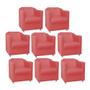 Imagem de Kit 08 Poltrona Cadeira Decorativa Tilla   Para Sala de Estar Recepção Escritório Corinho Vermelho - Damaffê Móveis