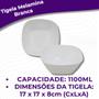 Imagem de Kit 08 Tigela Quadrada Lisa de Melamina Branca Leve Resistente - 1100mL - 17cm - Bestfer