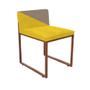 Imagem de Kit 09 Cadeira Office Lee Duo Sala de Jantar Industrial Ferro Bronze Sintético Amarelo e Bege - Ahz Móveis