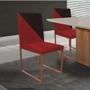 Imagem de Kit 09 Cadeira Office Stan Duo Sala de Jantar Industrial Ferro Bronze material sintético Vermelho e Vermelho - Ahz Móveis