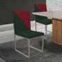 Imagem de Kit 09 Cadeira Office Stan Duo Sala de Jantar Industrial Ferro Cinza Suede Verde e Vermelho - Ahz Móveis