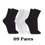Imagem de Kit 09 Pares Meias Esportiva Cano Alto Longo Adulto Atoalhada Original Algodão