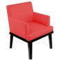 Imagem de Kit 09 Poltrona Cadeira Decorativa  Vitória Pés Madeira Sala de EstarEstar Recepção Escritório Suede Vermelho - Damaffê Móveis