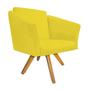 Imagem de Kit 09 Poltrona Cadeira Decorativa  Win Base Giratória Sala de Estar Recepção Escritório Suede Amarelo - Damaffê Móveis