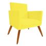 Imagem de Kit 09 Poltrona Cadeira Nina Com Base Decorativa Recepção Sala De Estar Suede Amarelo - DAMAFFÊ MÓVEIS