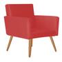 Imagem de Kit 09 Poltrona Cadeira Nina Decorativa Recepção Sala De Estar material sintético Vermelho - KDAcanto Móveis
