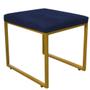 Imagem de Kit 09 Puff Banqueta Stan Para Penteadeira Sala De Jantar Industrial Ferro Dourado Suede Azul Marinho - Ahazzo Móveis