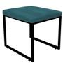 Imagem de Kit 09 Puff Banqueta Stan Para Penteadeira Sala De Jantar Industrial Ferro Preto Suede Azul Turquesa - Ahazzo Móveis