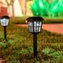 Imagem de Kit 1/2/3/4/6 Luminária Ecoforce Solar 10x Mais Forte Branco Jardim Á Prova De Água Balizador Poste Automático