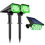 Imagem de Kit 1/2/3/4 Refletor Ecoforce Solar 10 Super Leds 200x Mais Forte Dual Color Verde Amarela Spot Solo Parede Jardim Á Prova De Água Luminária