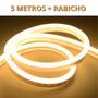 Imagem de KIT 1 a 10 Metros Mangueira Fita LED Neon Flex Branco Quente 3000K + Rabicho