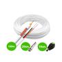 Imagem de Kit 1 Cabo Coaxial Branco Flexível 80% Malha Bobina de 100m + Conectores para 10 Câmeras