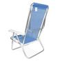 Imagem de Kit 1 Cadeira Reclinável Alumínio 8 Posições + Mesa Portátil para Cadeira de Praia Mor