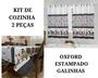 Imagem de Kit 1 Cortina De Cozinha 2mt E 1 Toalha De Mesa 6 Lugares - Galinhas