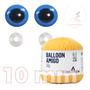 Imagem de Kit 1 Fio Balloon Amigo - Pingouin + Olhos azuis com trava de segurança 10 mm - Círculo