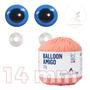 Imagem de Kit 1 Fio Balloon Amigo - Pingouin + Olhos azuis com trava de segurança 14 mm - Círculo