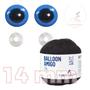 Imagem de Kit 1 Fio Balloon Amigo - Pingouin + Olhos azuis com trava de segurança 14 mm - Círculo