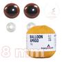 Imagem de Kit 1 Fio Balloon Amigo - Pingouin + Olhos castanhos com trava de segurança 8 mm - Círculo