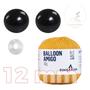 Imagem de Kit 1 Fio Balloon Amigo - Pingouin + Olhos pretos com trava de segurança 12 mm - Círculo