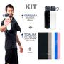 Imagem de Kit 1 Garrafa Squeeze Inox 650ml Água + 1 Toalha Fitness 29x70cm 100% Algodão