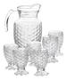 Imagem de Kit 1 Jarra CrIstal 1,7L Com 6 Copos 250mL Vidro Reforçado